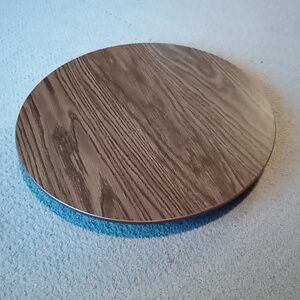 Vintage Lazy Susan 1970's 18 in Diameter Wood w/Formica? Top